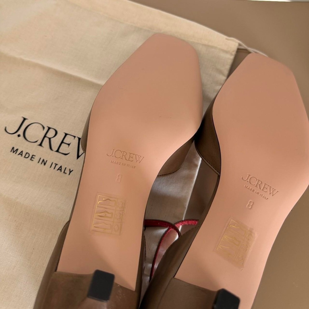 J.Crew Made-in-Italy T-strap heels in leather tan leather T-strap heels - Size 8 - Picture 6 of 6